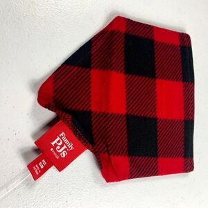 Macy's‎ Family Pajamas Matching Pet Bandana Dog S/M Red Buffalo Check Neck Scarf